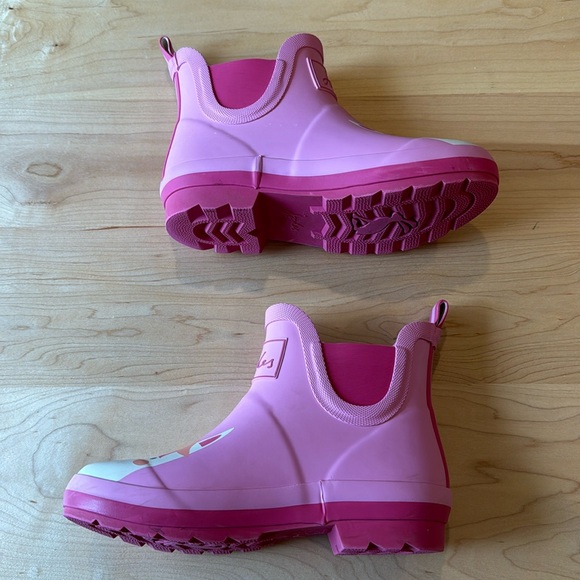 Girls Joules Pink Unicorn Rain Boot Wellies in size 2 🦄 Short Unicorn Boots - Picture 6 of 11